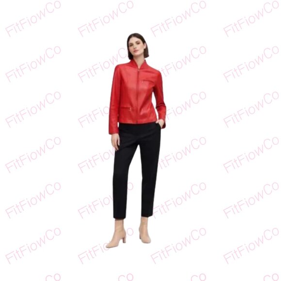 Creaciones EMY Red Leather Jacket Women’s M Genuine Made in Mexico